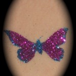 open butterfly glitter tattoo