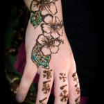 Henna flowers with bling