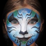 blue cat, abstract face painting