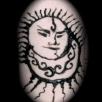 henna tattoo: sun and moon