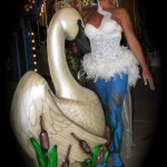 carousel swan greeter painted for Turtleback Zoo