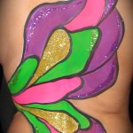 beautiful purple butterfly body painting