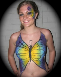 prettiest butterfly body painted at Musikfest 2010